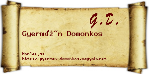 Gyermán Domonkos névjegykártya
